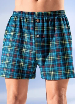 Herren BADER Viererpack Boxershorts mit Karodessin