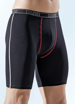 Herren BADER Viererpack Longpants, uni mit Kontrastnähten
