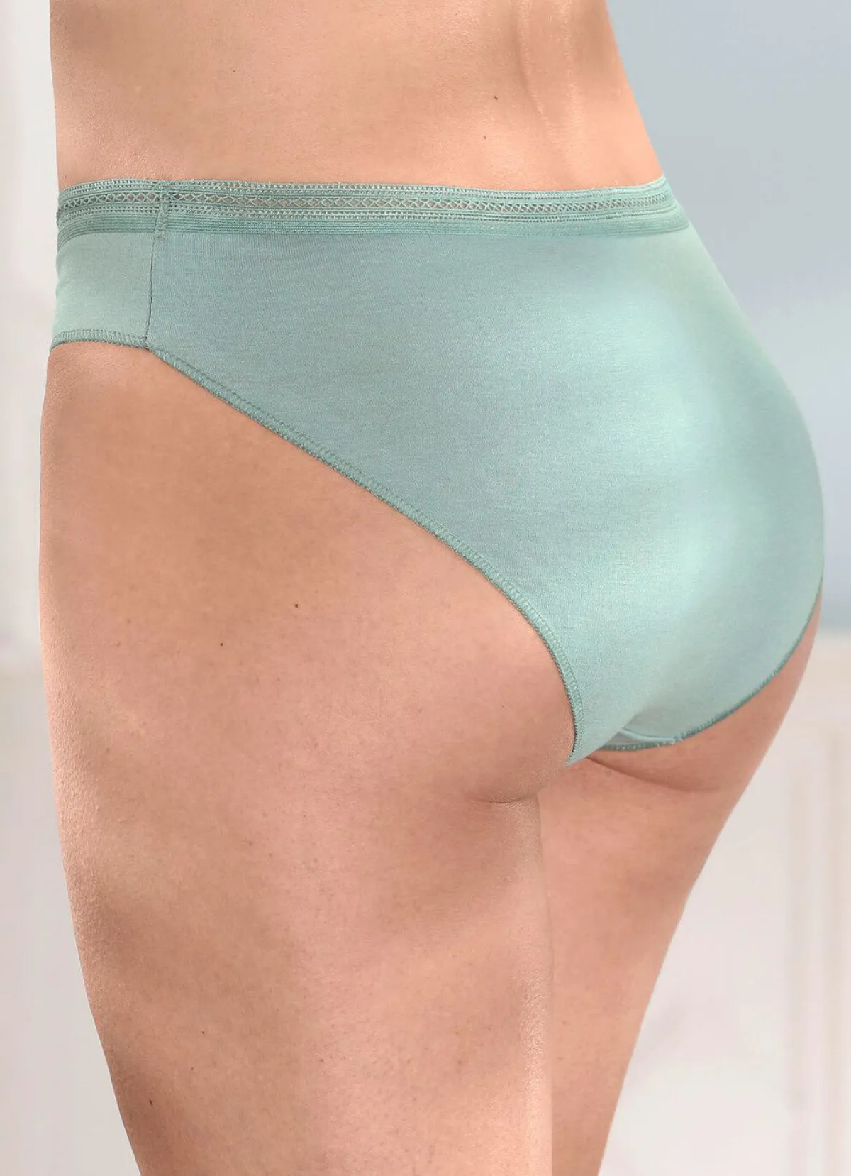 Damen BADER Viererpack Slips mit dekorativem Elastikbund