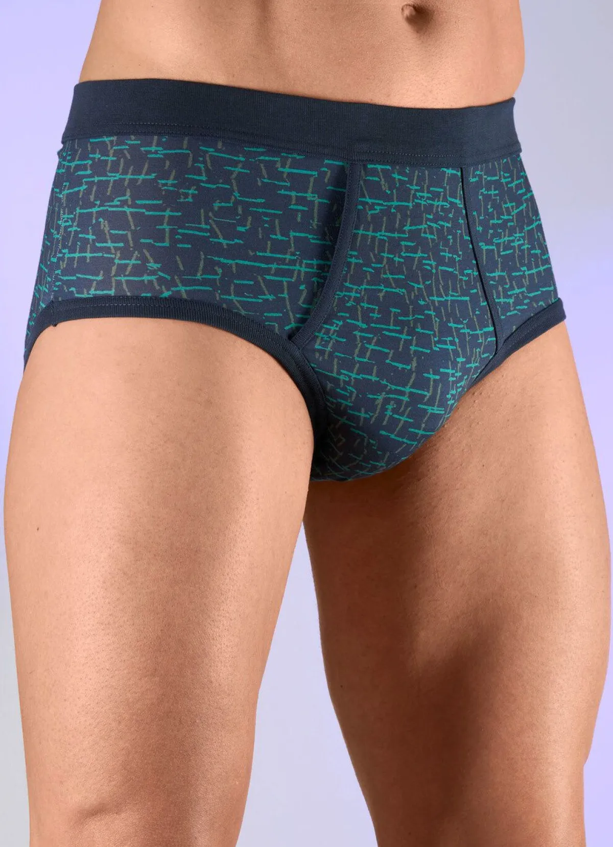 Herren BADER Viererpack Slips mit Eingriff