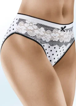 Damen BADER Viererpack Slips mit Elastikspitze