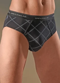 Herren BADER Viererpack Slips mit Elastikbund
