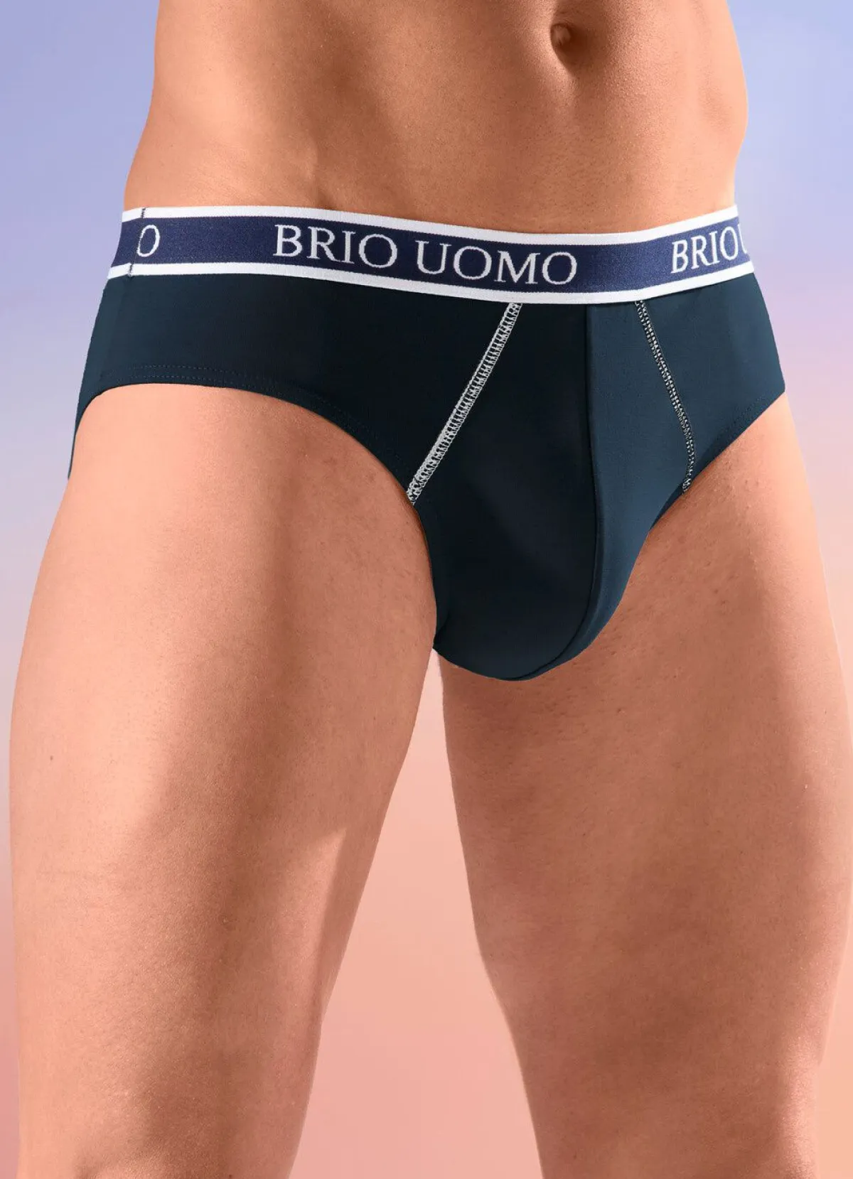 Herren brio Viererpack Slips mit Elastikbund
