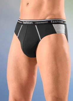 Herren BADER Viererpack Slips mit Elastikbund