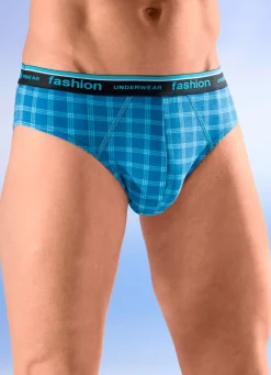 Herren BADER Viererpack Slips mit Karodessin