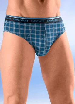 Herren BADER Viererpack Slips mit Karodessin