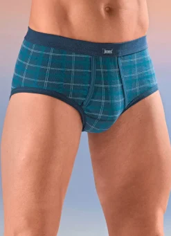 Herren BADER Viererpack Slips mit Karodessin