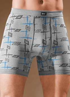 Herren BADER Viererpack Unterhosen aus Feinripp mit Eingriff