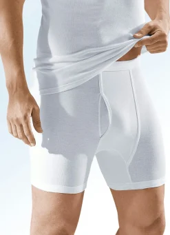 Herren BADER Viererpack Unterhosen aus Feinripp, weiß