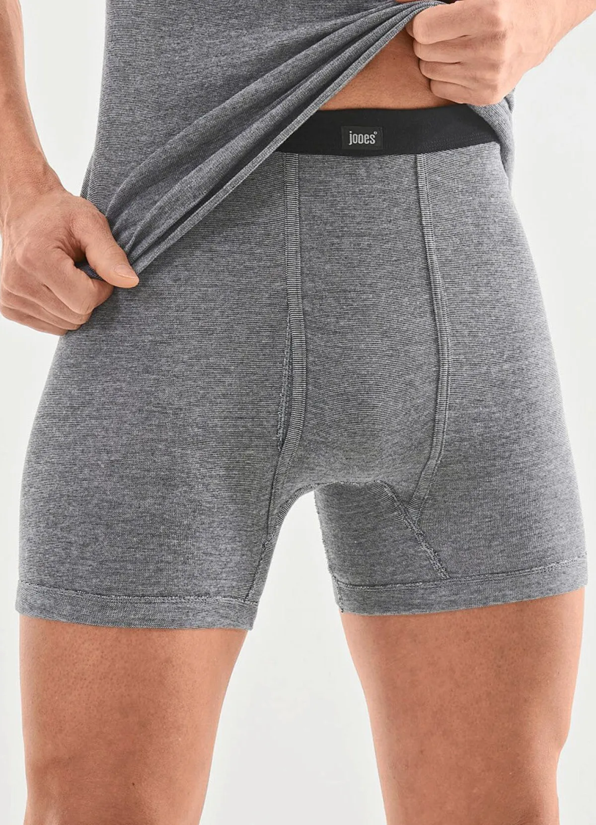 Herren BADER Viererpack Unterhosen mit garngefärbtem Ringeldessin