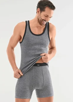 Herren BADER Viererpack Unterhosen mit garngefärbtem Ringeldessin