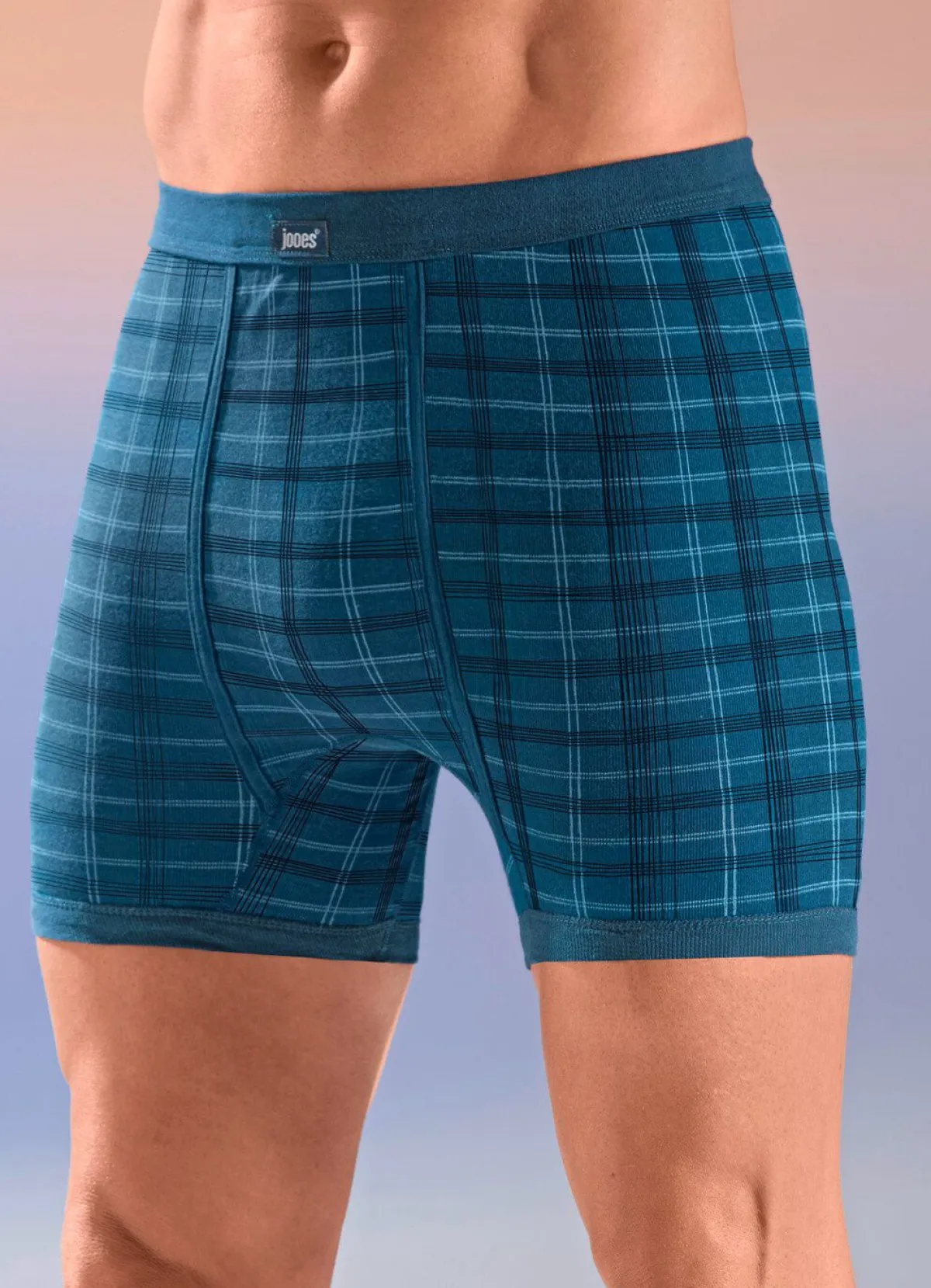 Herren BADER Viererpack Unterhosen mit Karodessin