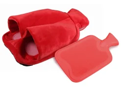 BADER Vital Comfort Fuß-Wärmflasche mit sanftem Fleece-Bezug