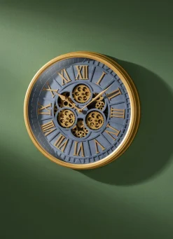 BADER Wanduhr mit sichtbaren Zahnrädern