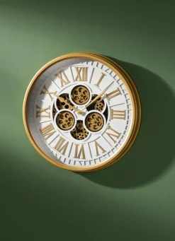 BADER Wanduhr mit sichtbaren Zahnrädern