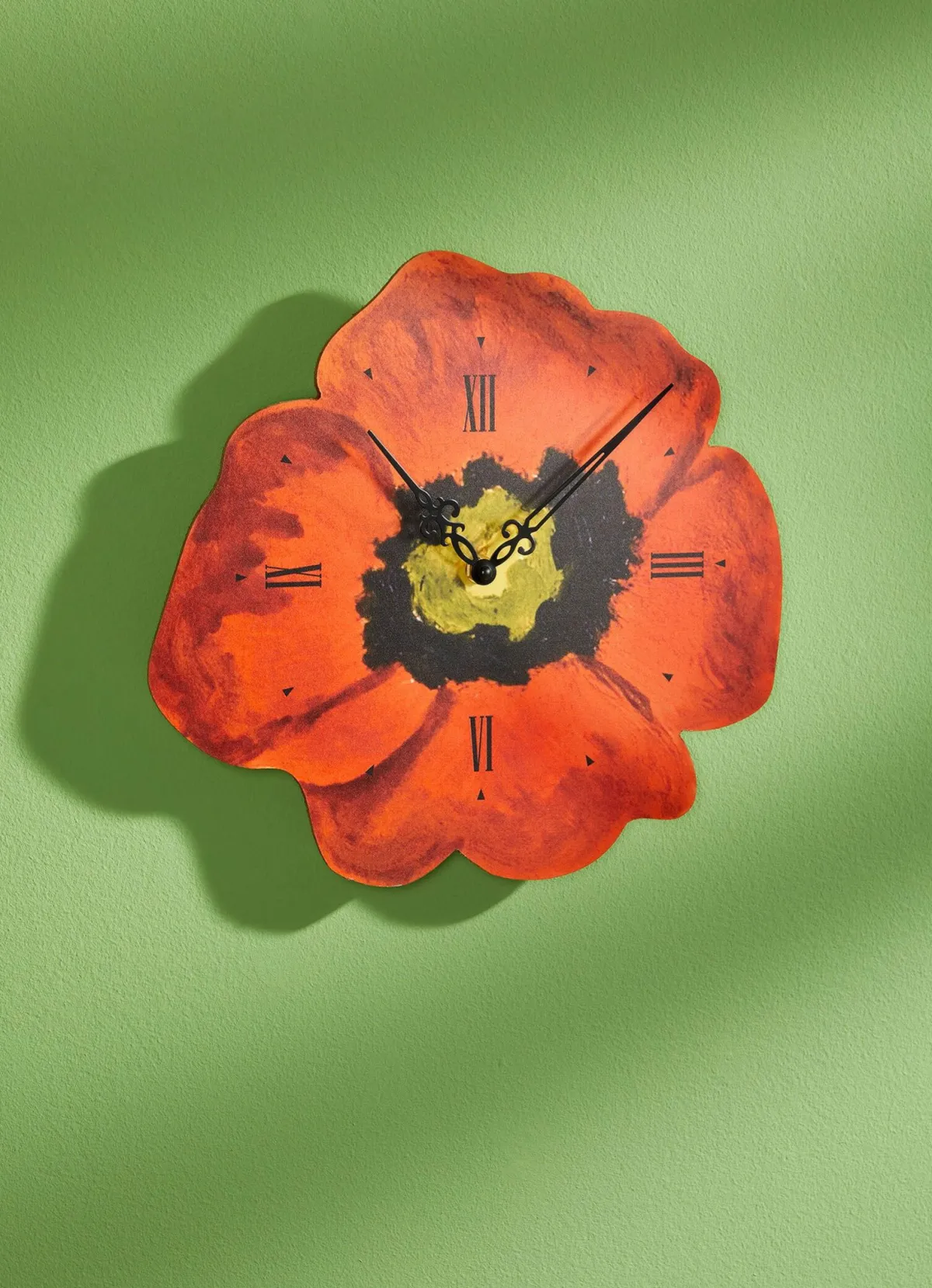 BADER Wanduhr Mohnblume