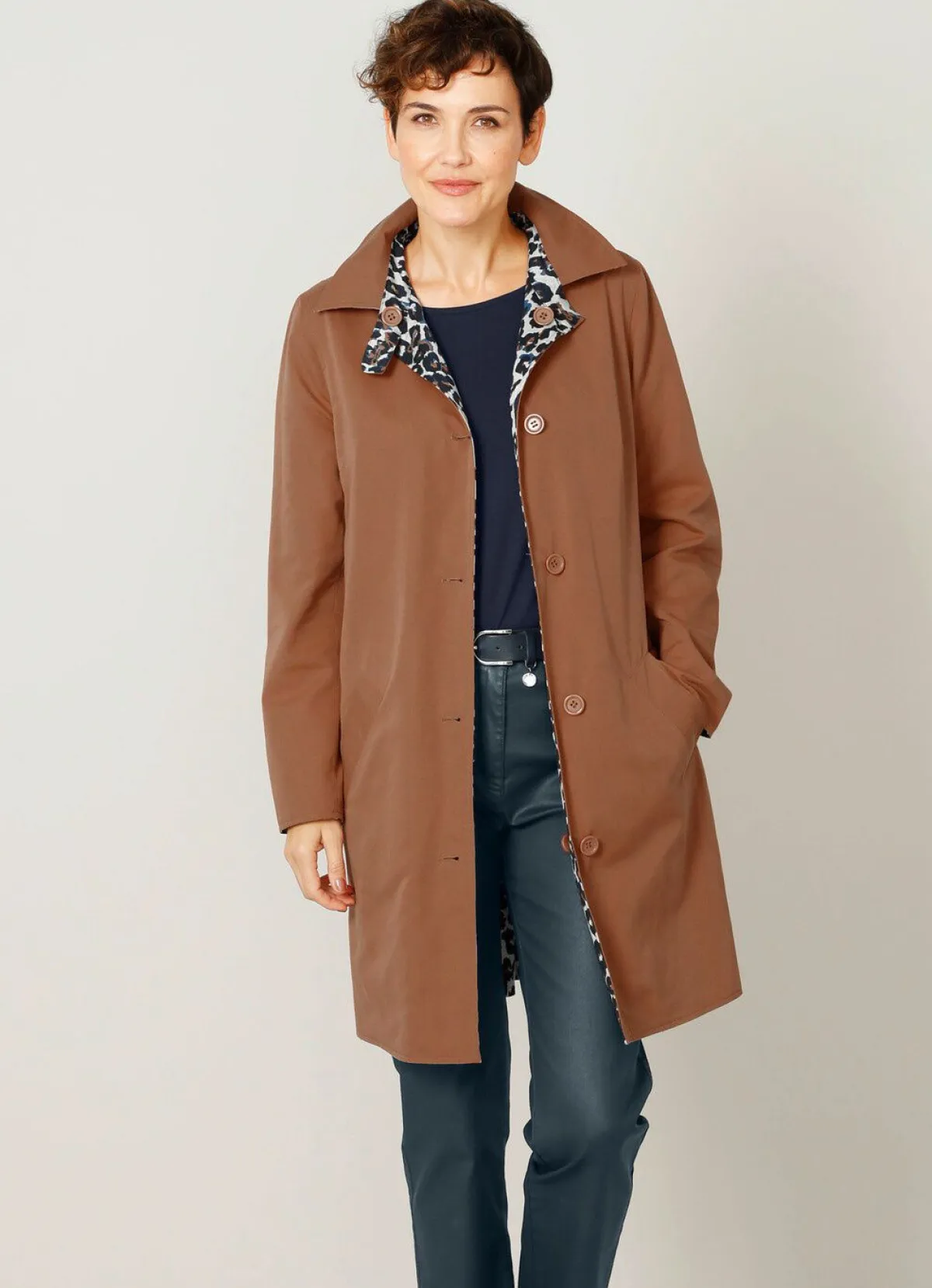 Damen BADER Wendemantel mit Animalprint