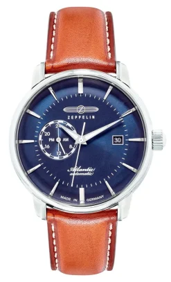 Herren ZEPPELIN -Automatik-Herrenuhr mit Edelstahlgehäuse und Lederband