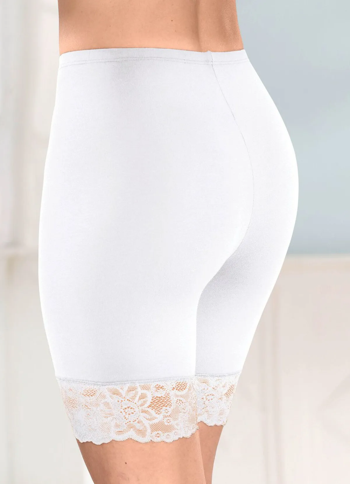 Damen BADER Zweierpack Longpants mit Spitze an den Beinabschlüssen