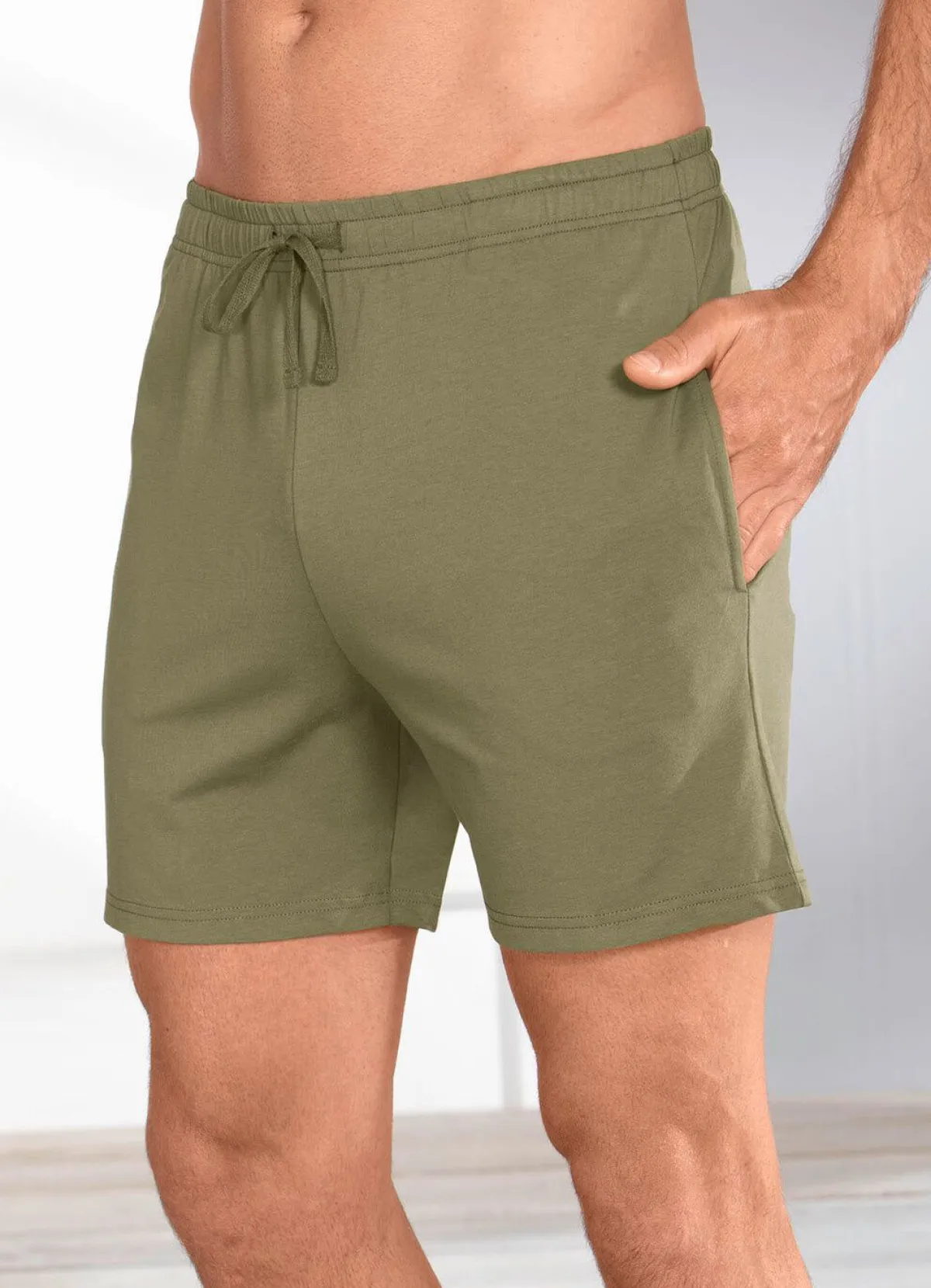 Herren BADER Zweierpack Schlaf-und Freizeitshorts mit BIO-Baumwolle