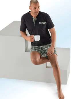 Herren BADER Zweierpack Shortys mit Knopfleiste und Brusttasche