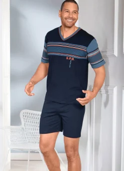 Herren BADER Zweierpack Shortys mit V-Ausschnitt und platziertem Druck